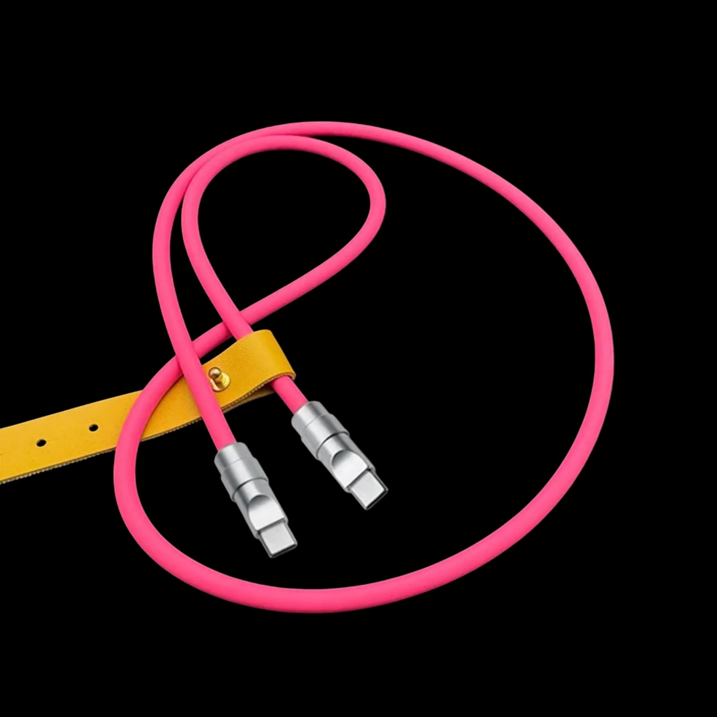 Chrome silicone data cable.