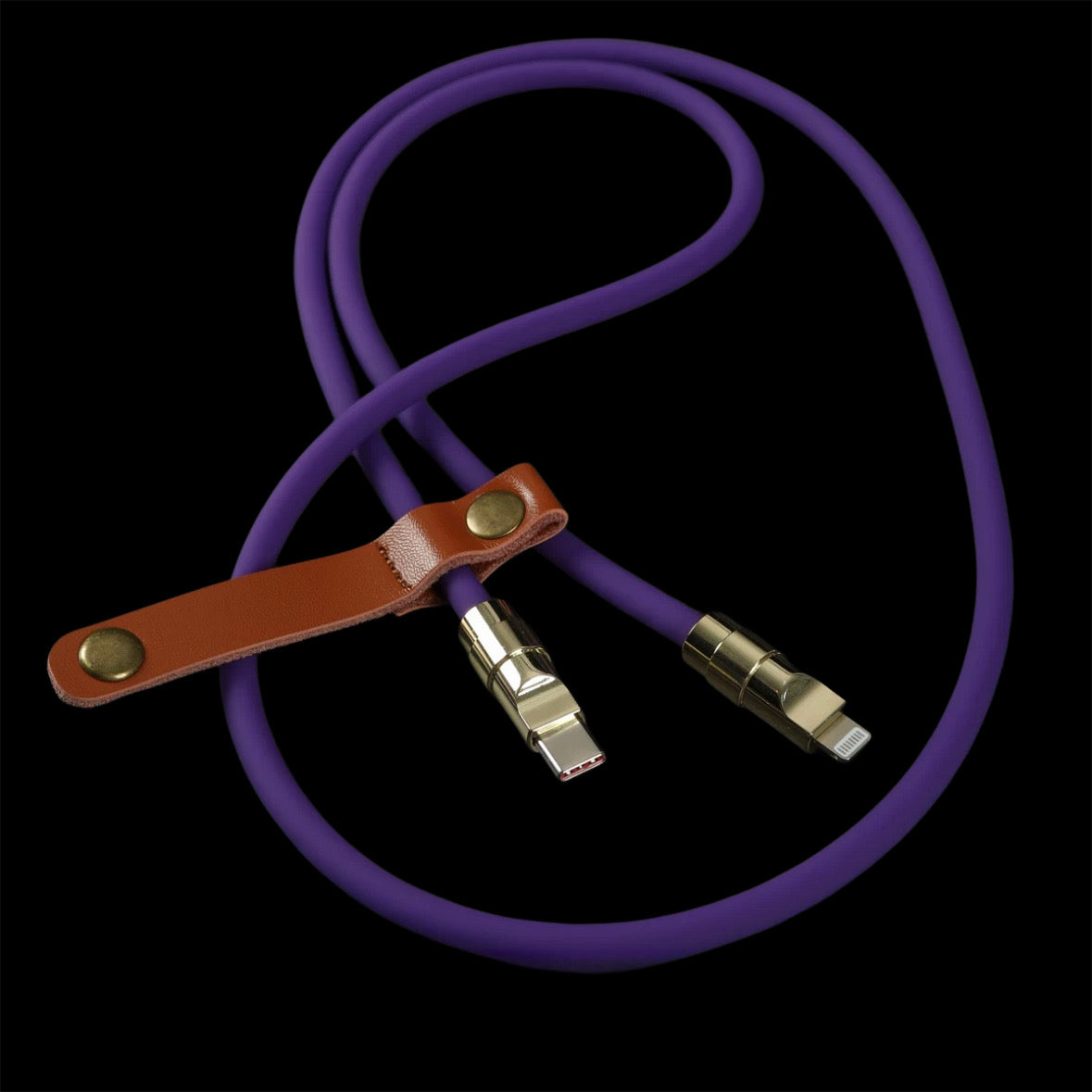 Chrome silicone data cable.