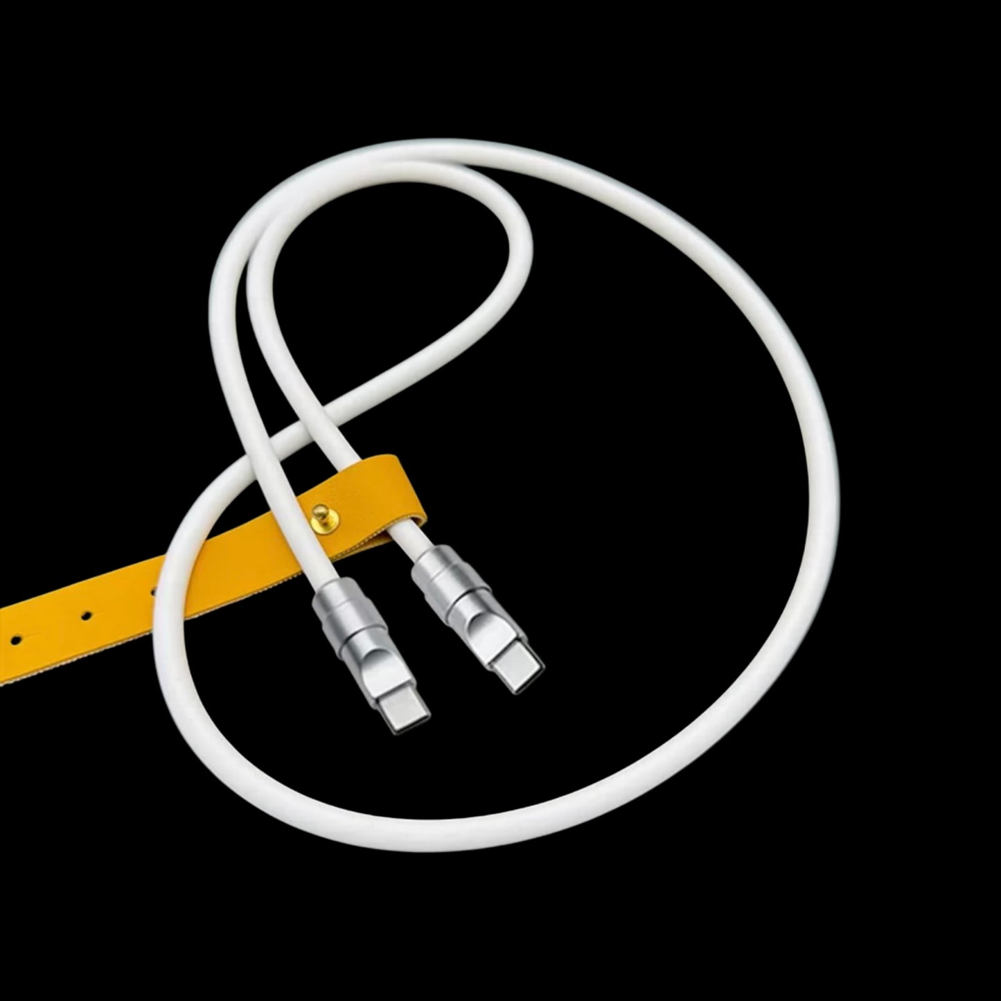Chrome silicone data cable.