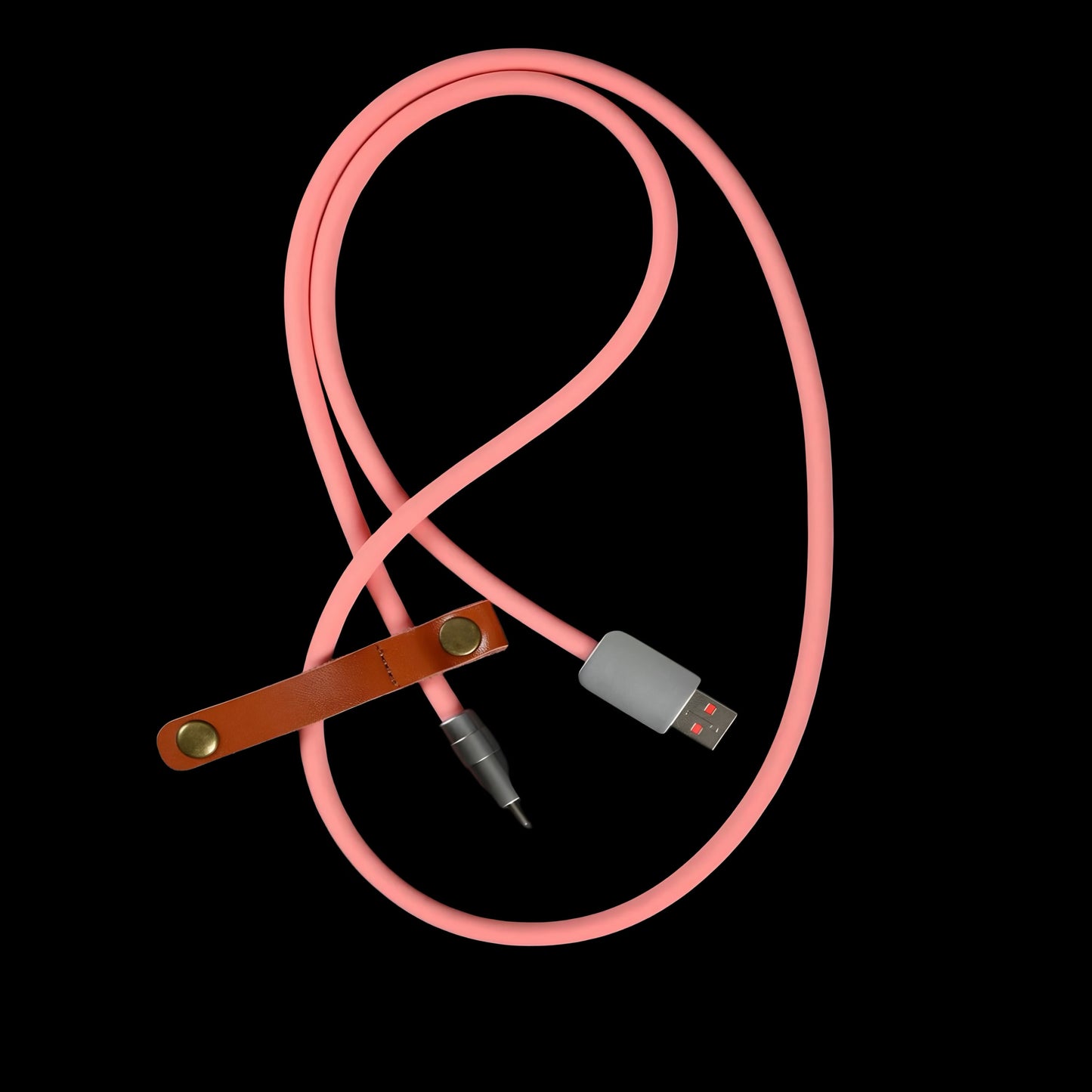 Chrome silicone data cable.