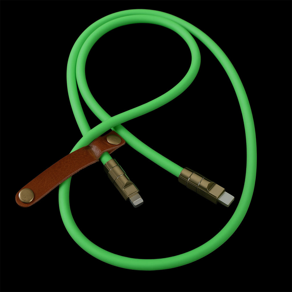 Chrome silicone data cable.