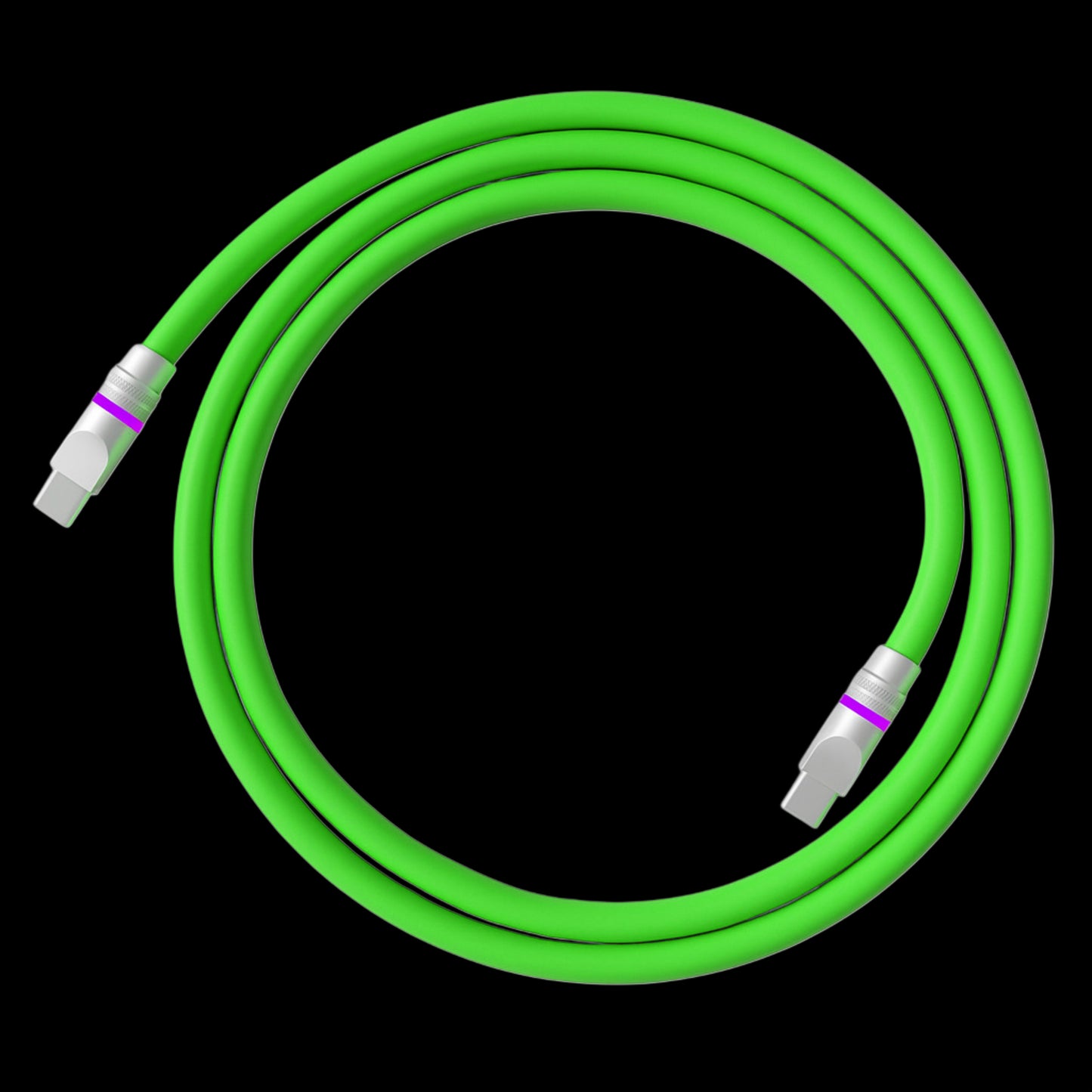 luminescent silicone data cable.