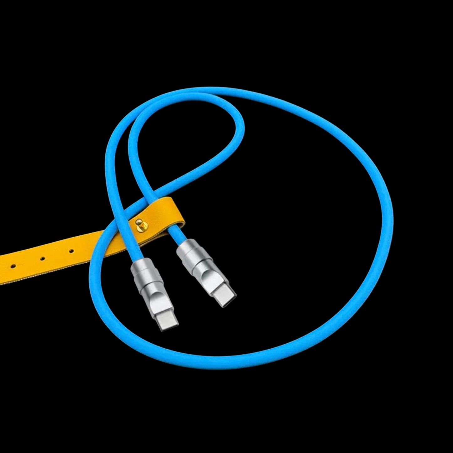 Chrome silicone data cable.