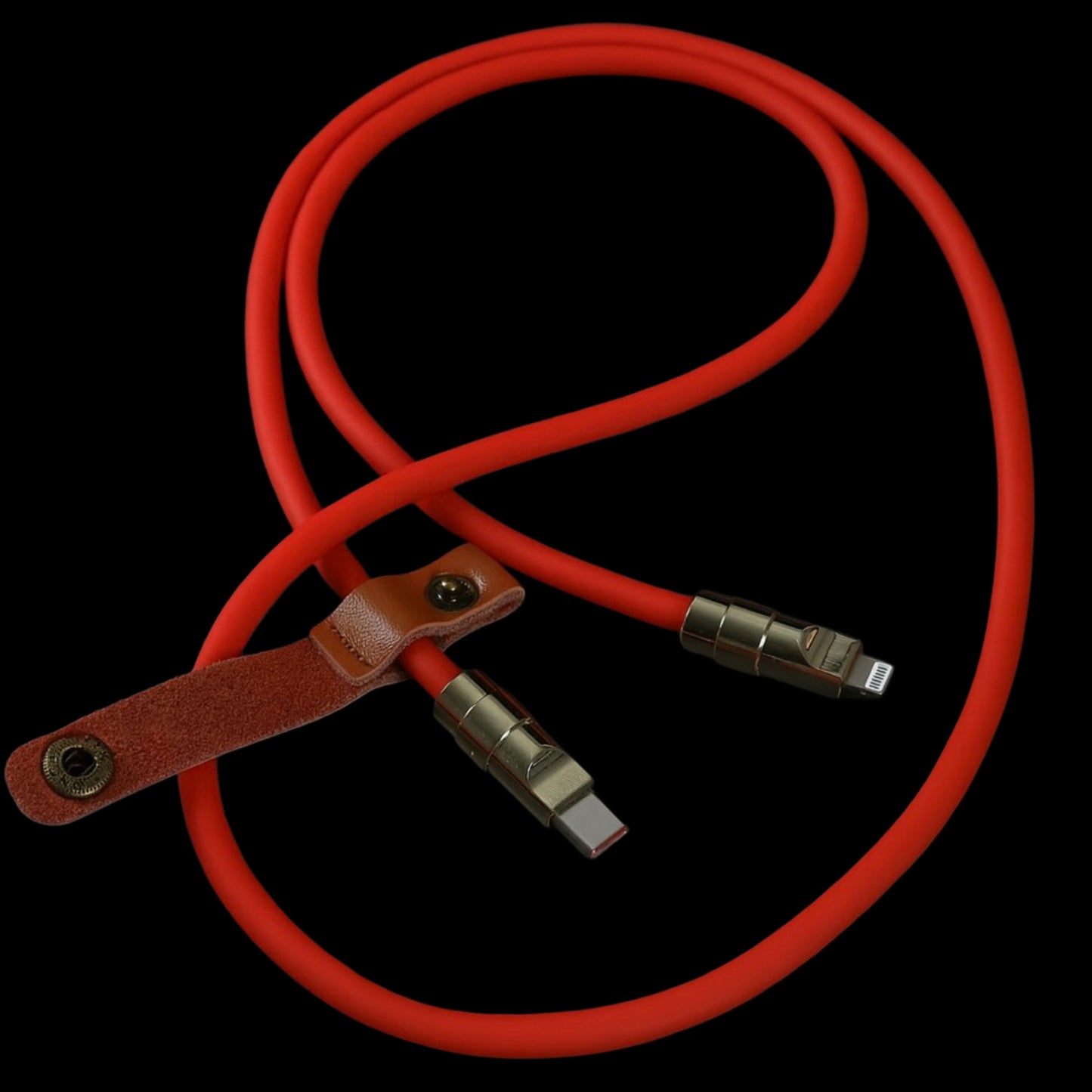 Chrome silicone data cable.