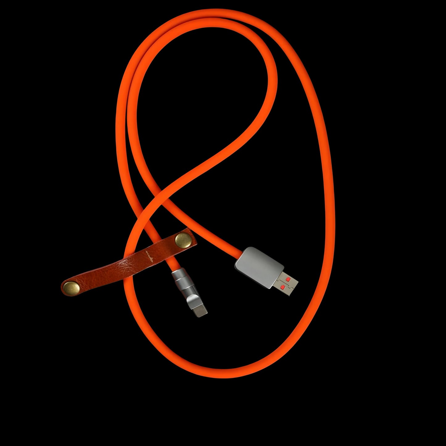 Chrome silicone data cable.