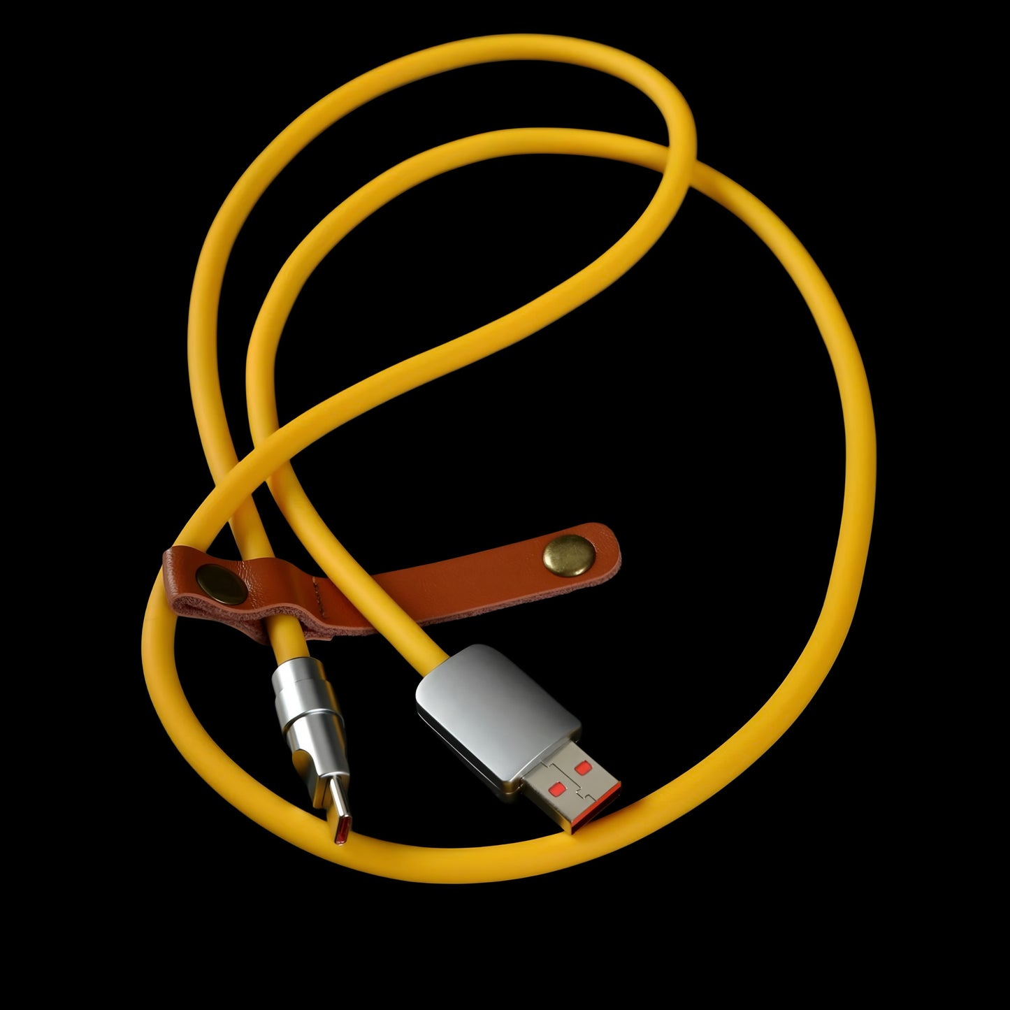 Chrome silicone data cable.
