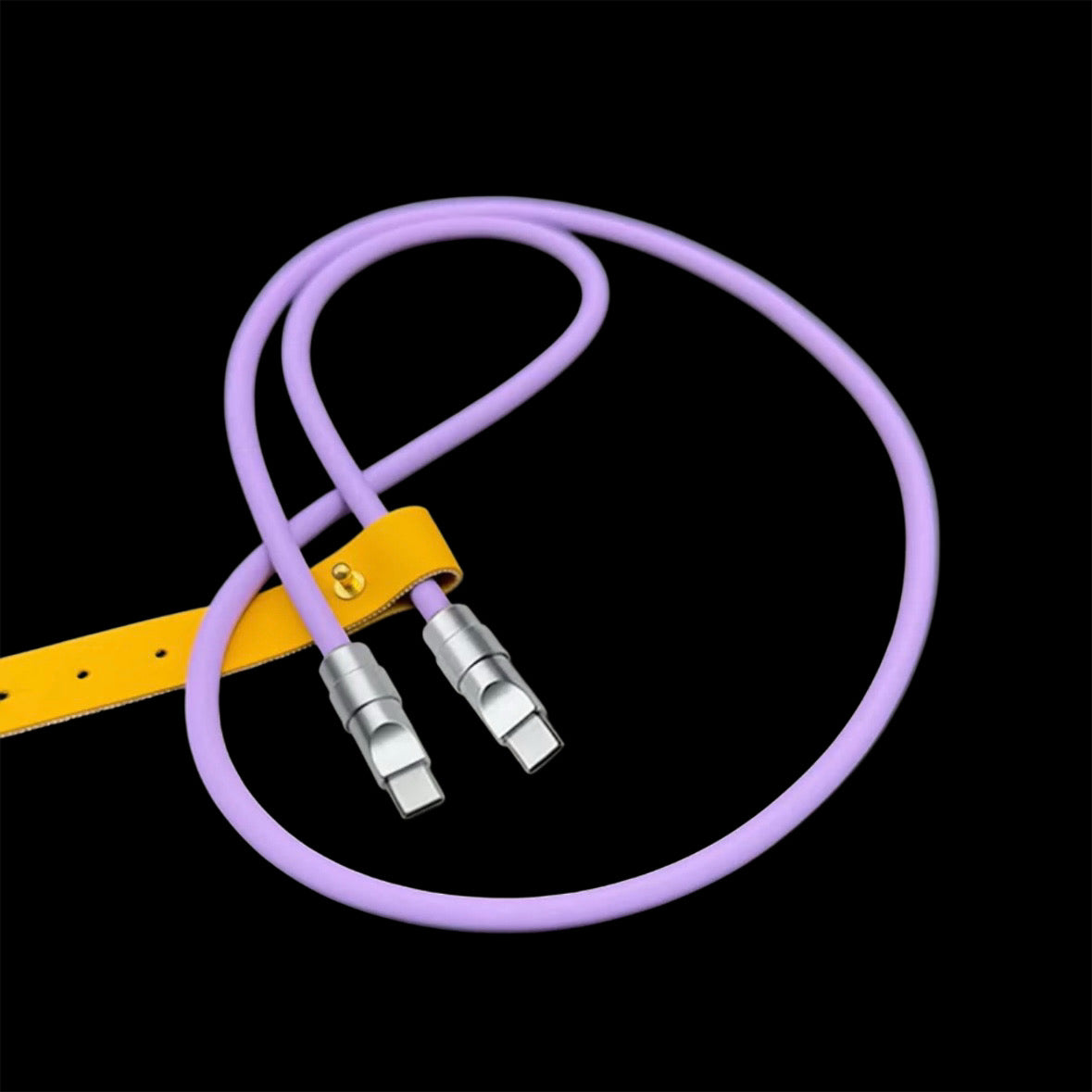 Chrome silicone data cable.