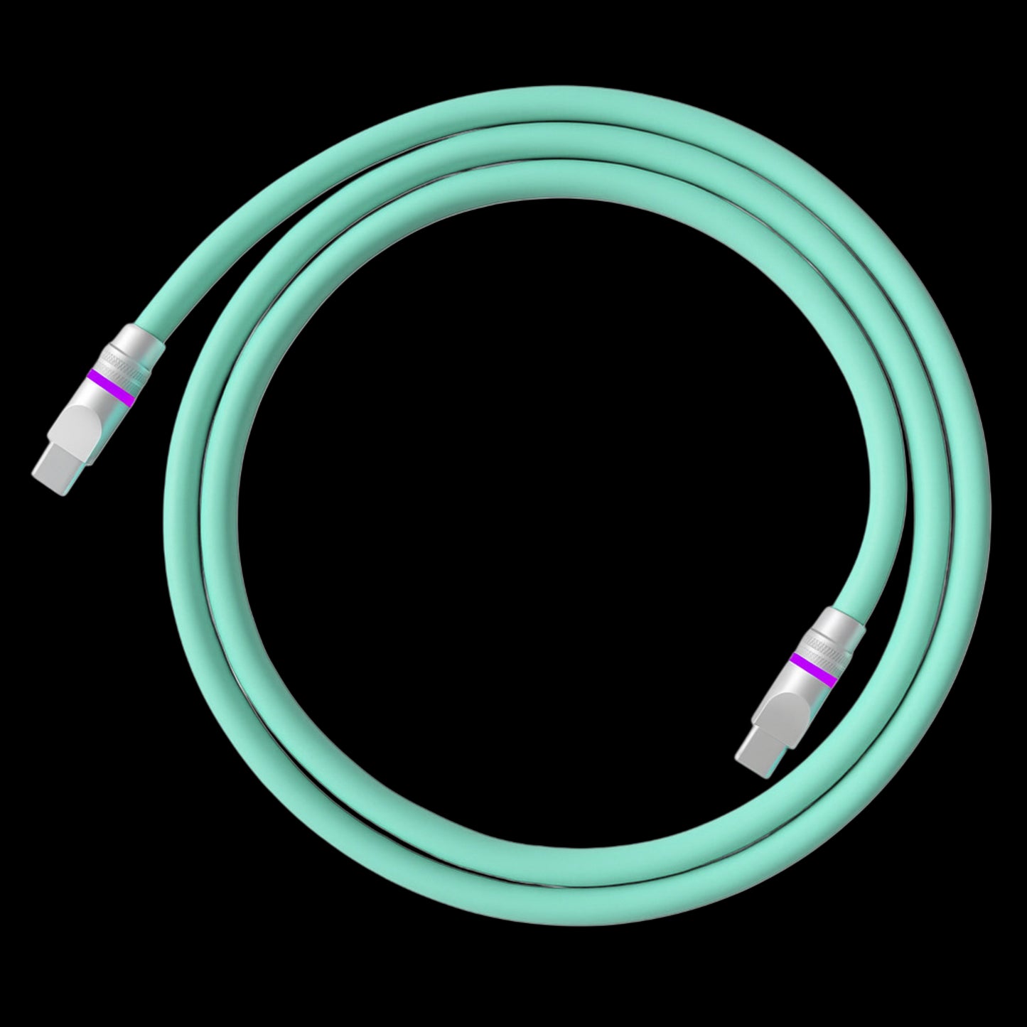 luminescent silicone data cable.