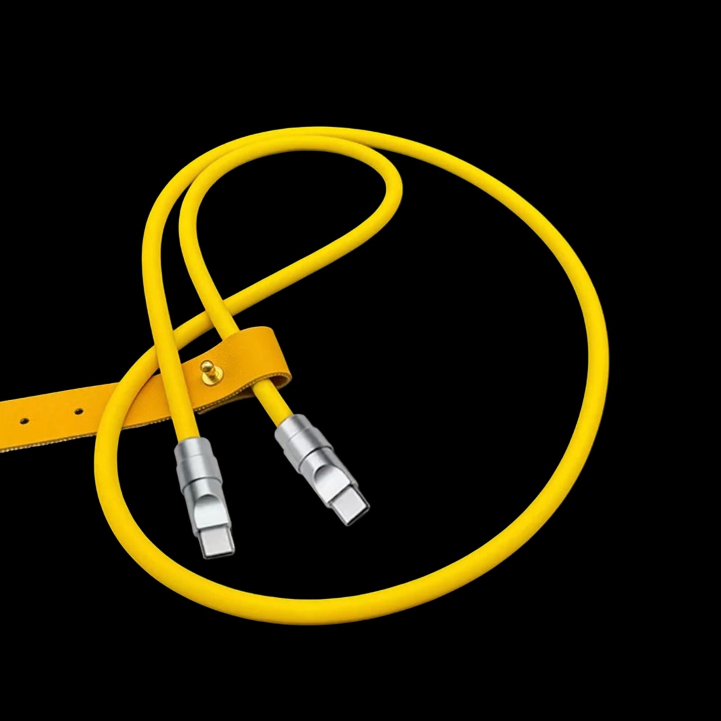 Chrome silicone data cable.