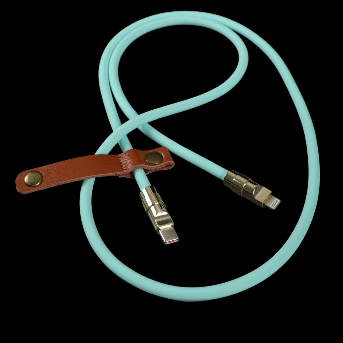 Chrome silicone data cable.