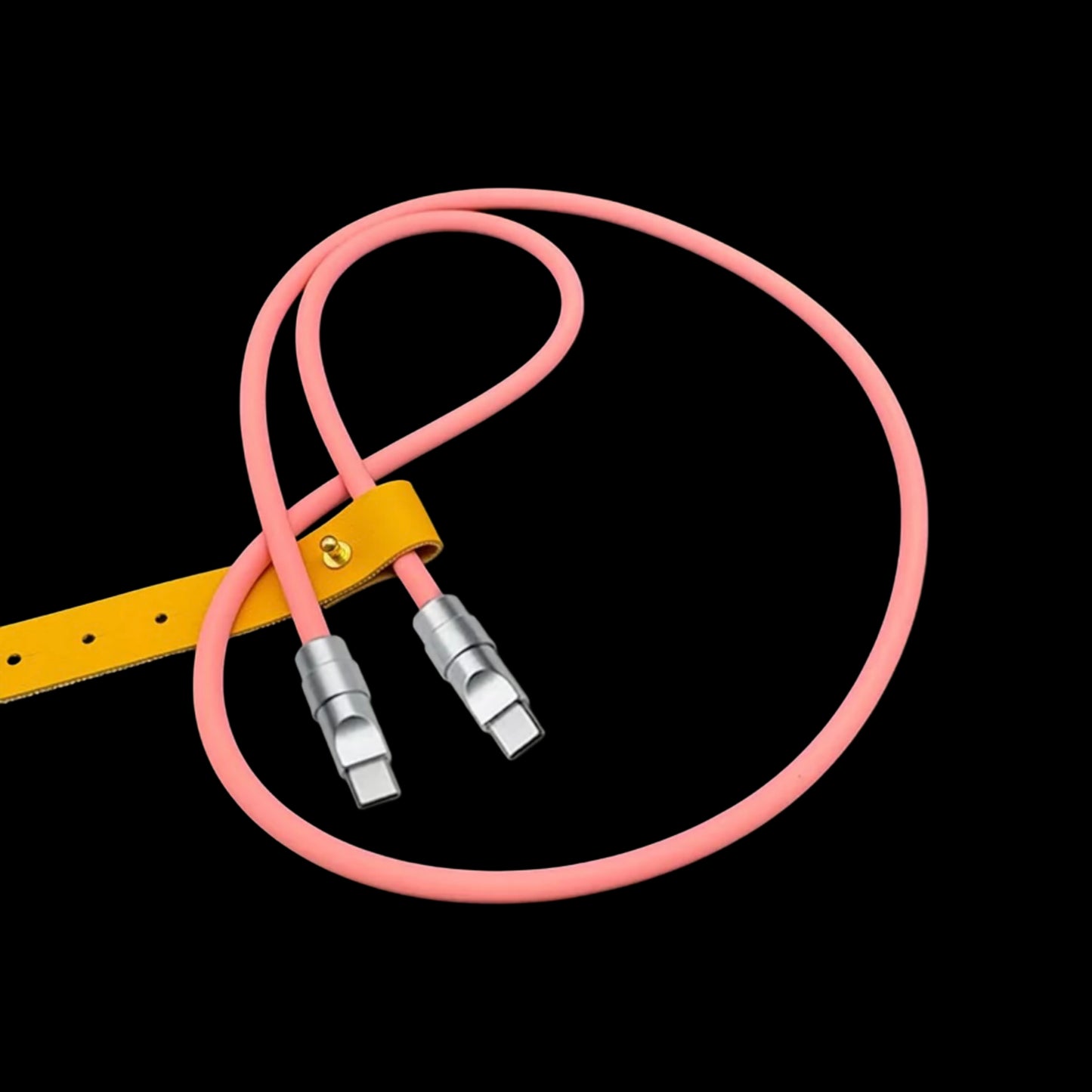 Chrome silicone data cable.