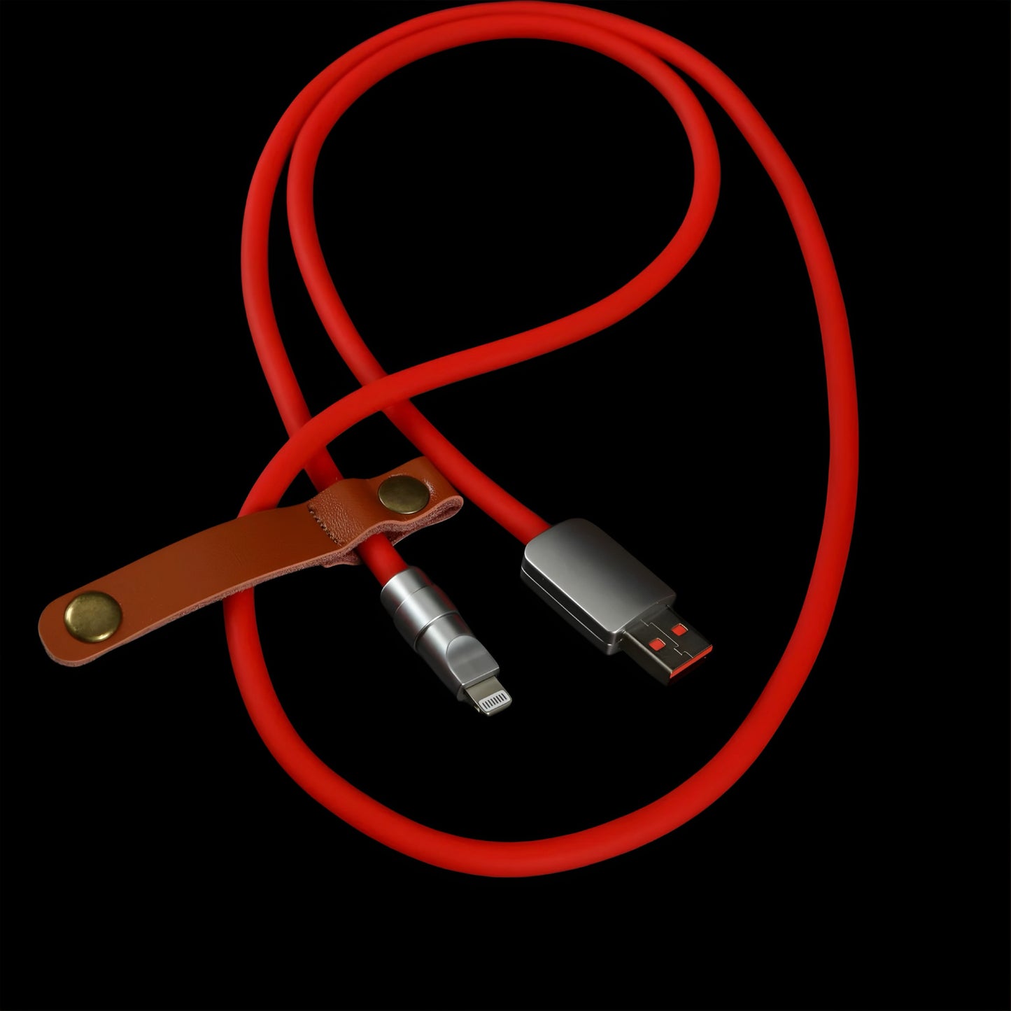 Chrome silicone data cable.