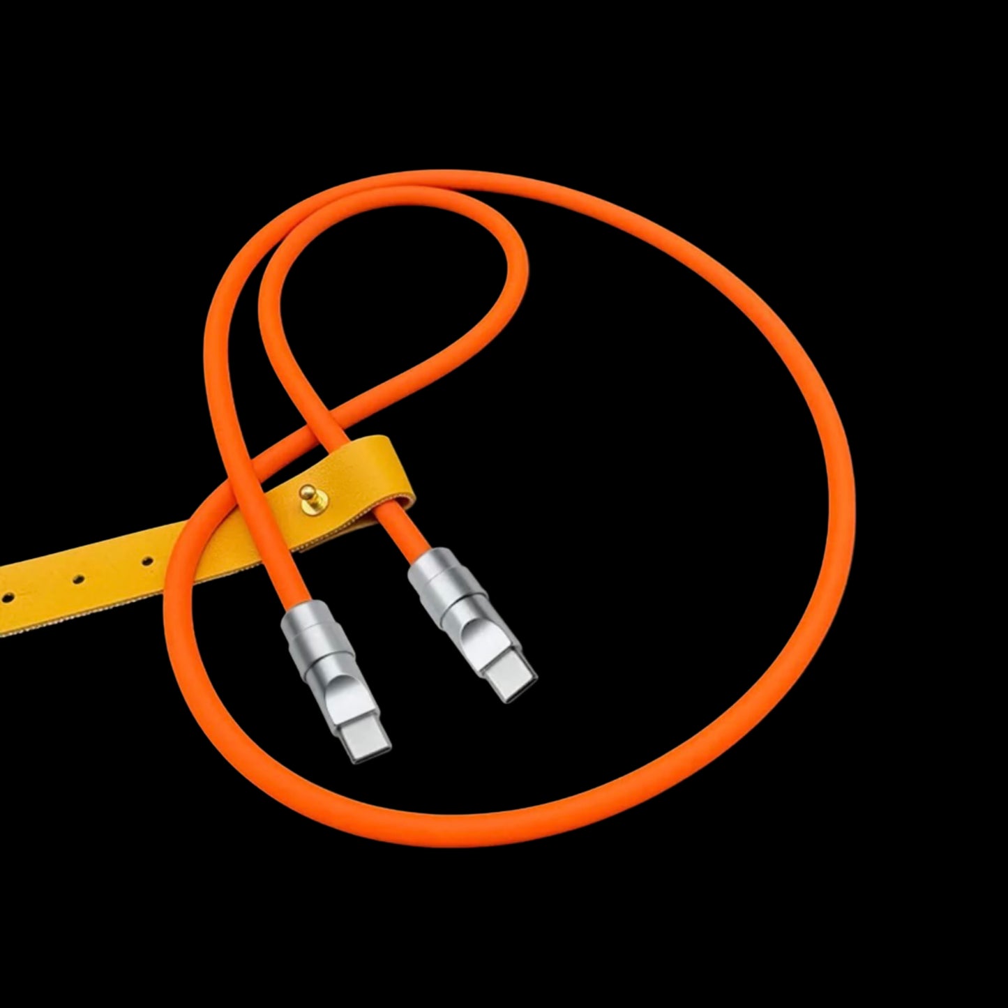 Chrome silicone data cable.