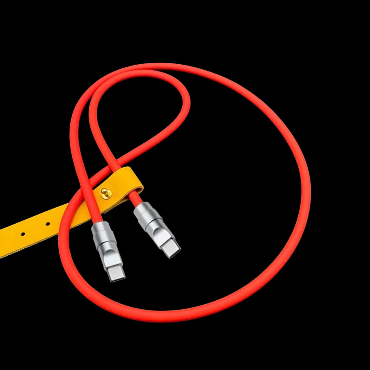 Chrome silicone data cable.