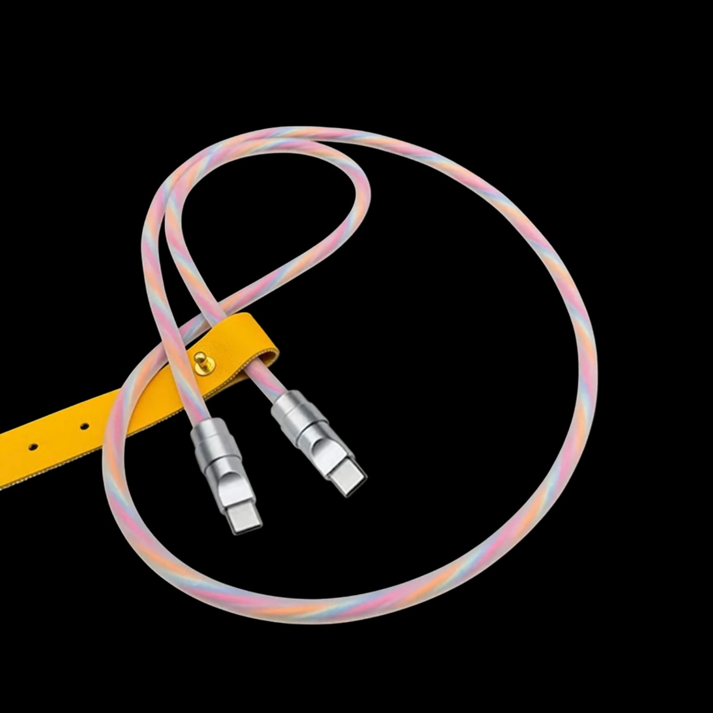 Chrome silicone data cable.