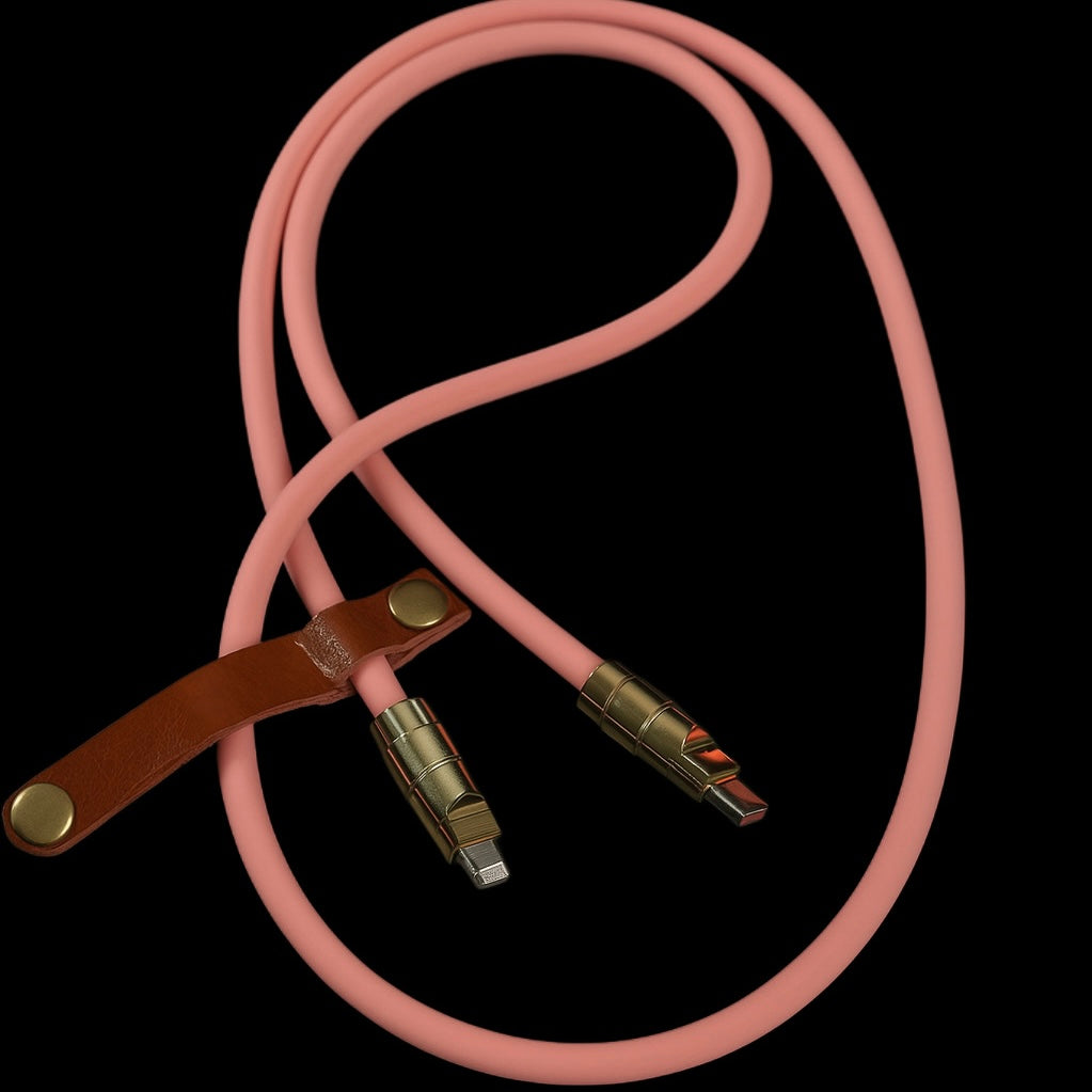 Chrome silicone data cable.