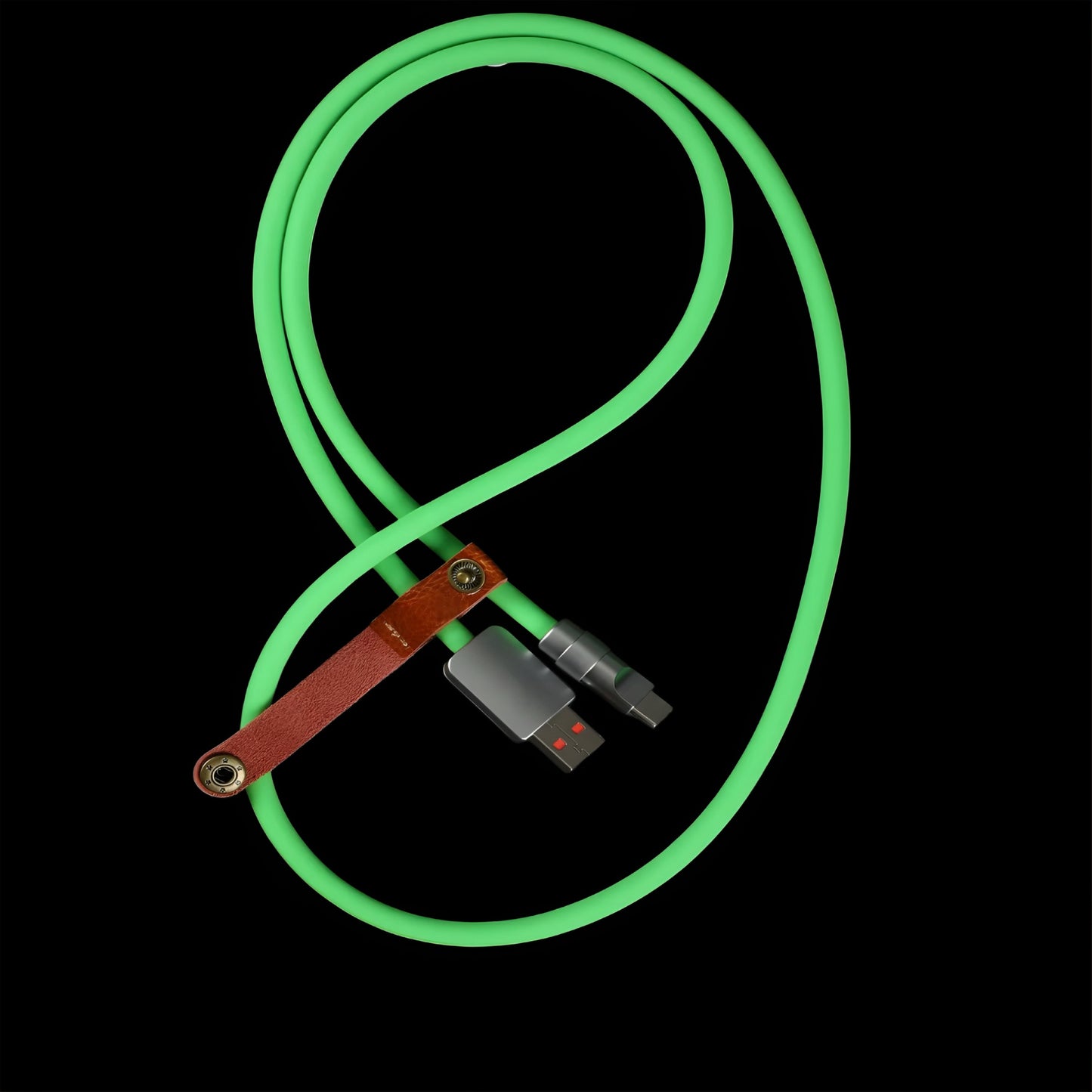 Chrome silicone data cable.