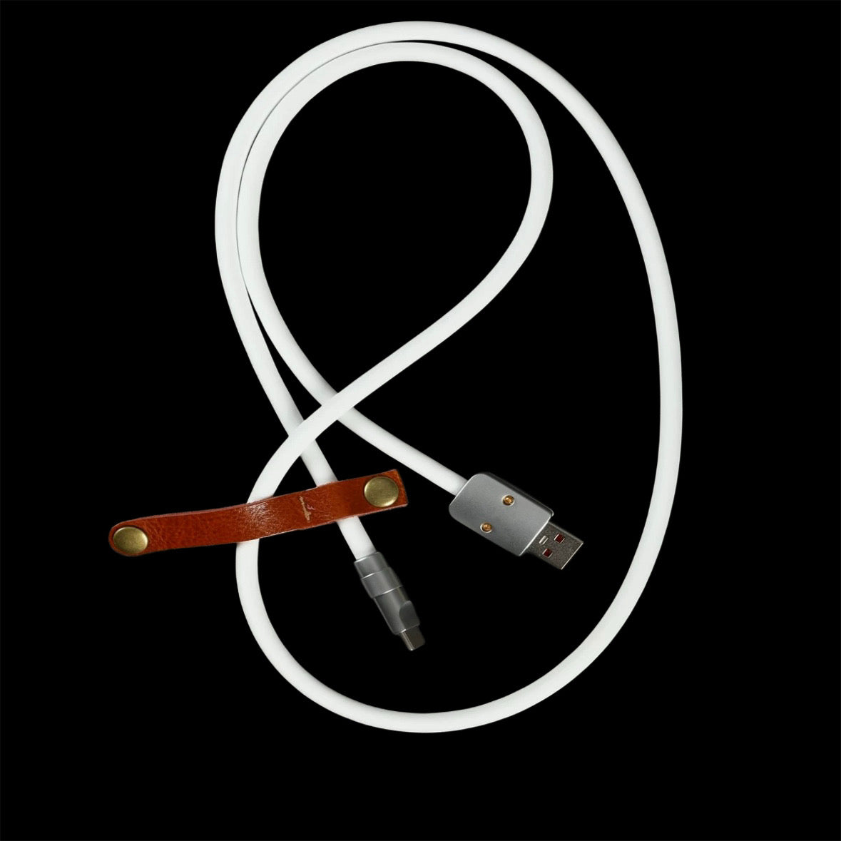 Chrome silicone data cable.
