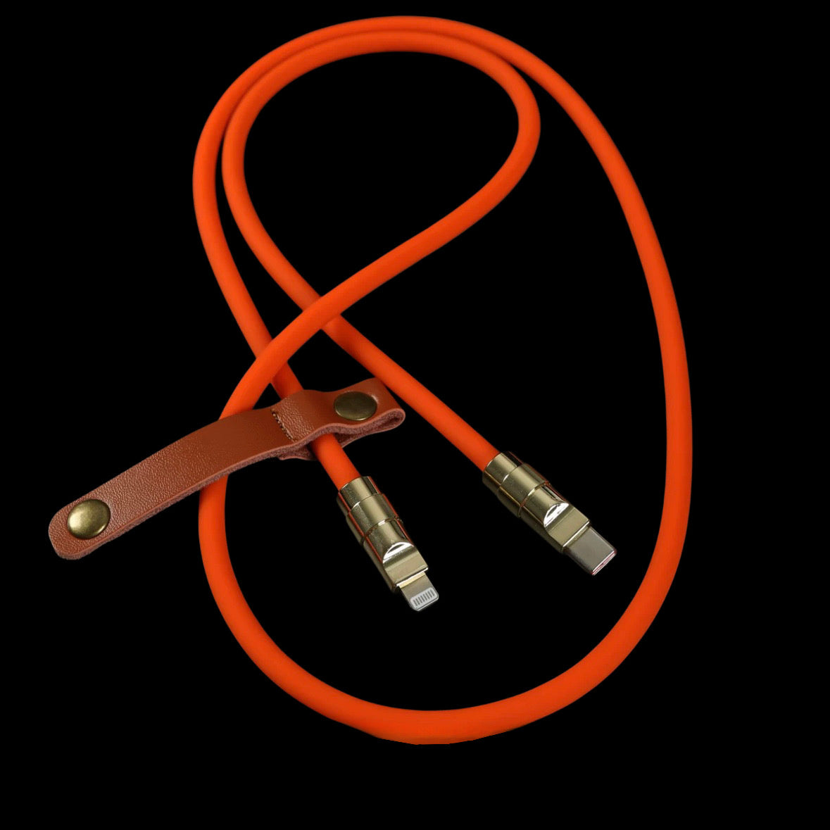 Chrome silicone data cable.
