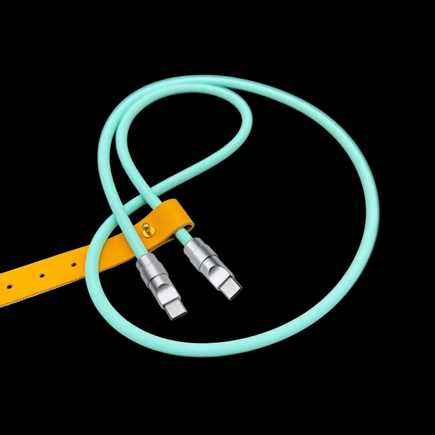 Chrome silicone data cable.