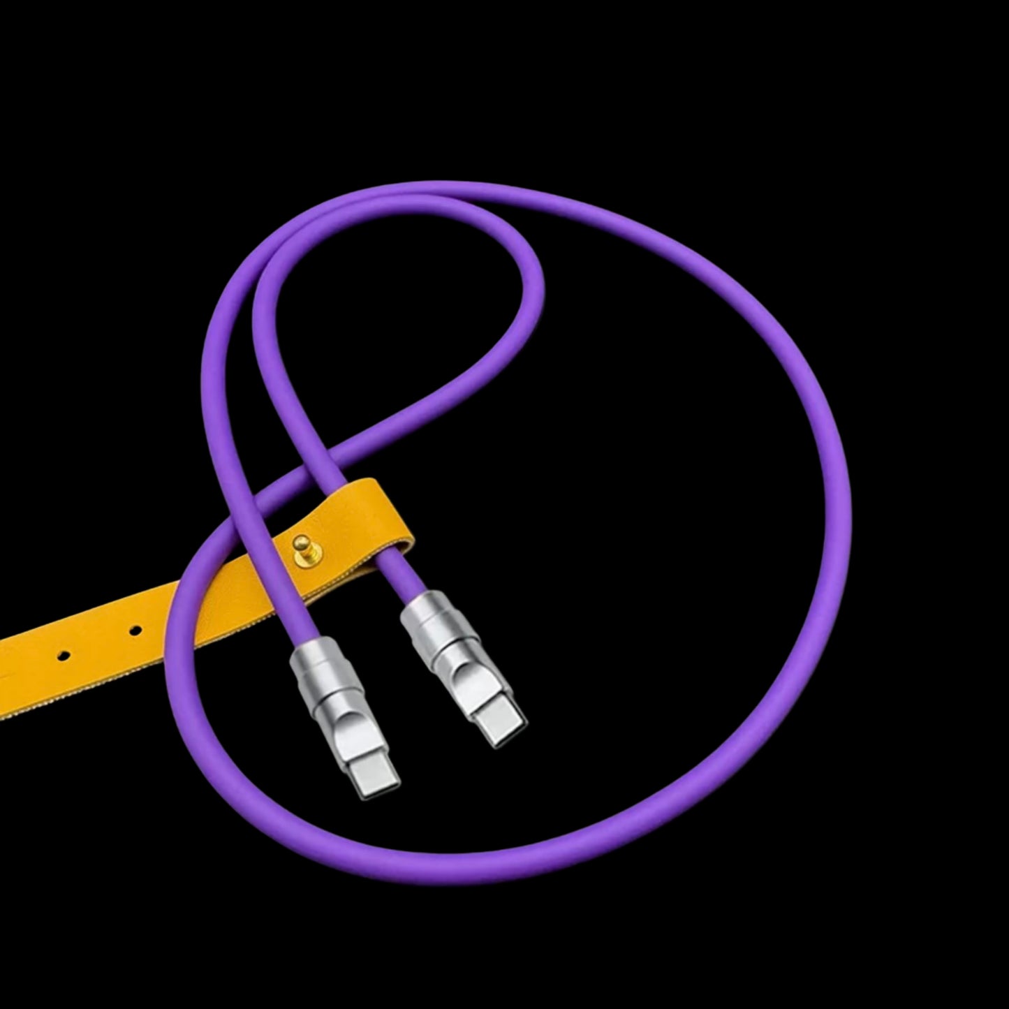 Chrome silicone data cable.