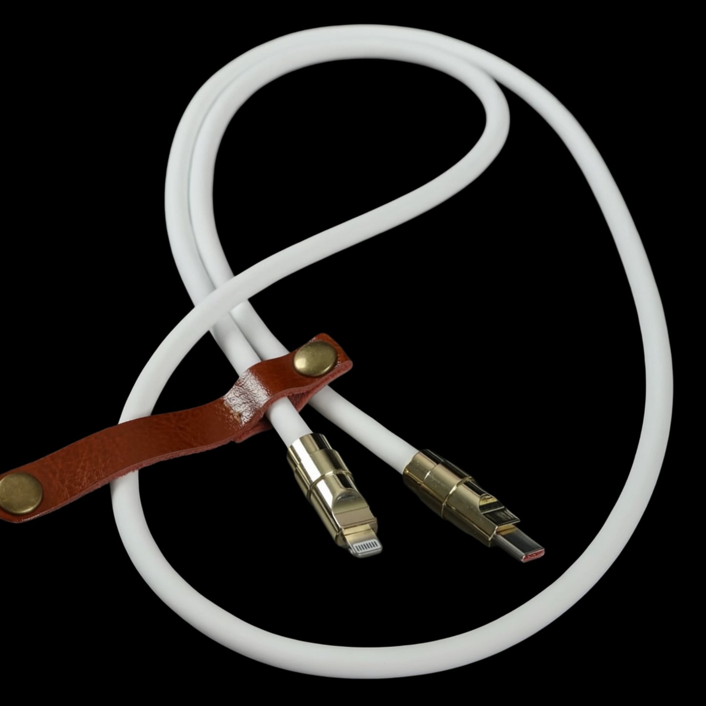 Chrome silicone data cable.
