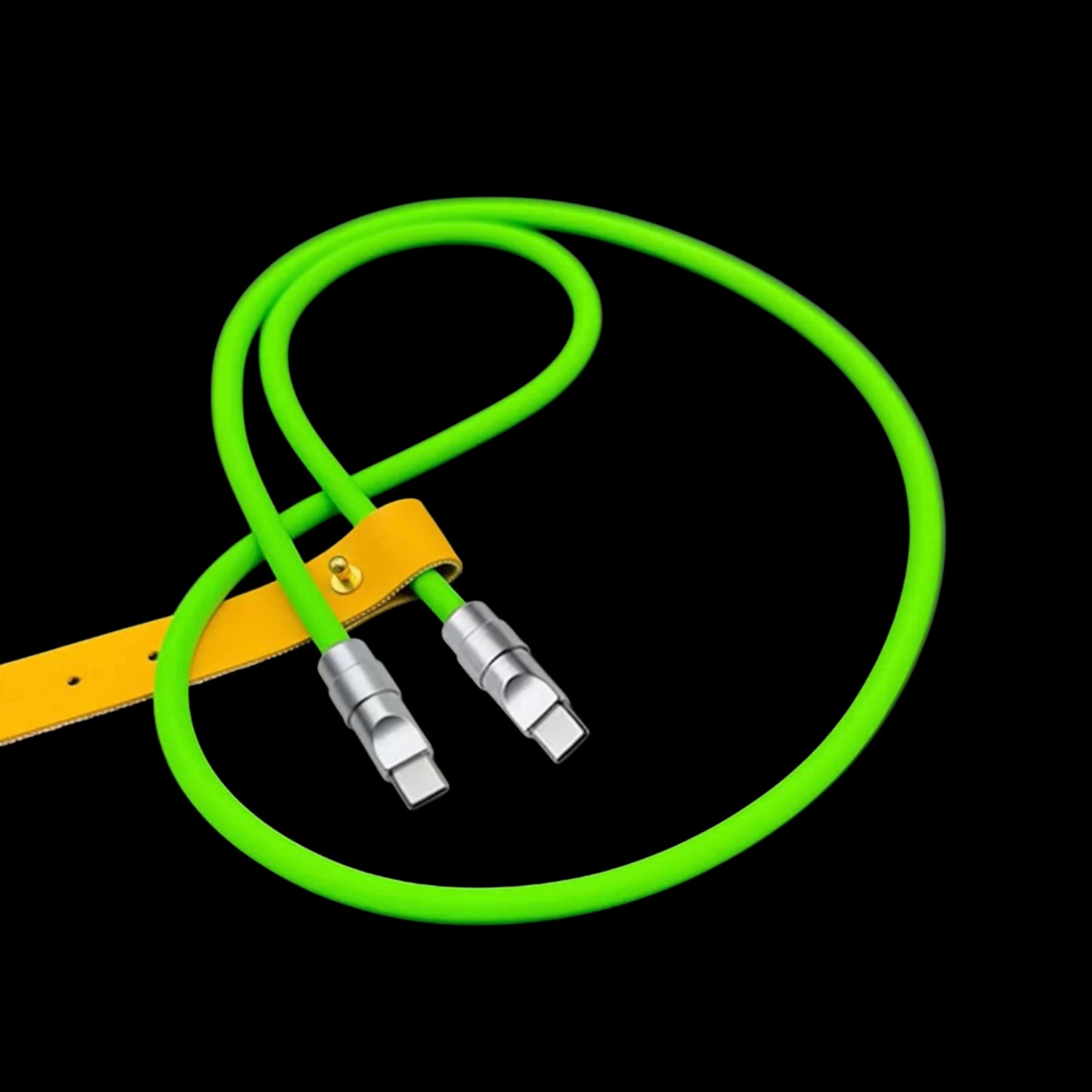 Chrome silicone data cable.