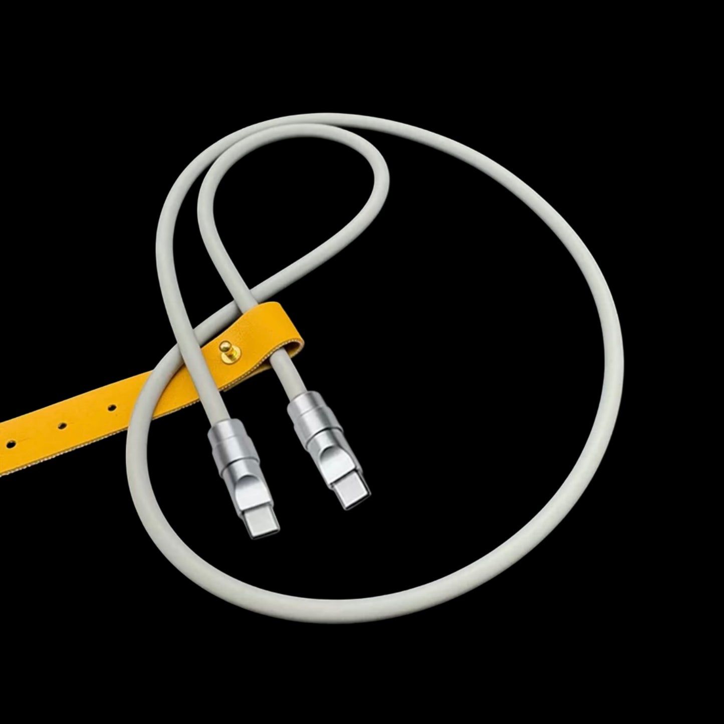 Chrome silicone data cable.