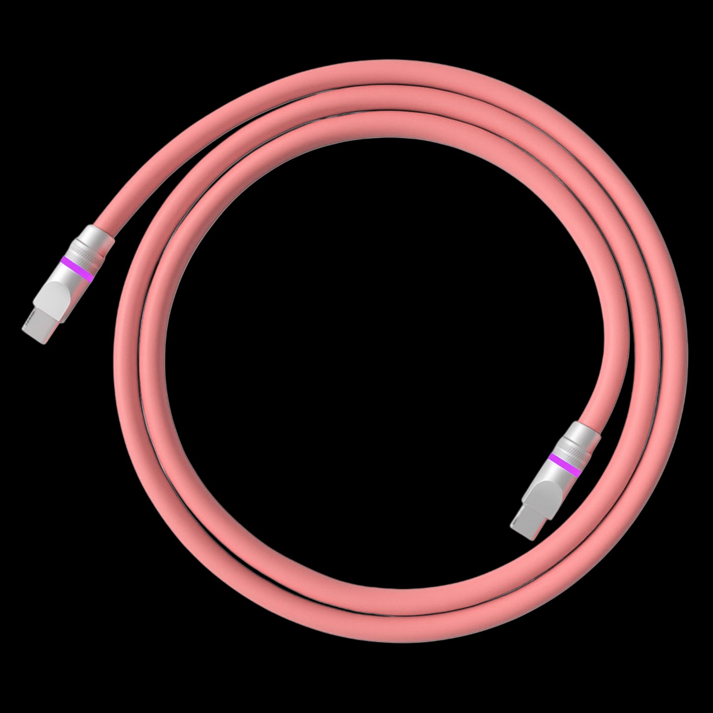 luminescent silicone data cable.