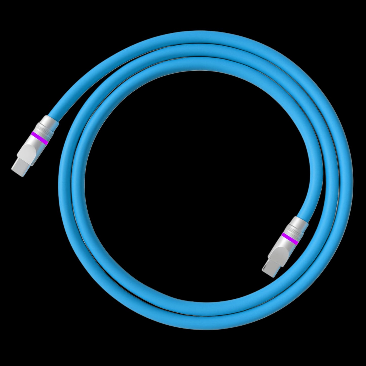 luminescent silicone data cable.