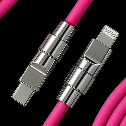 Chrome silicone data cable.