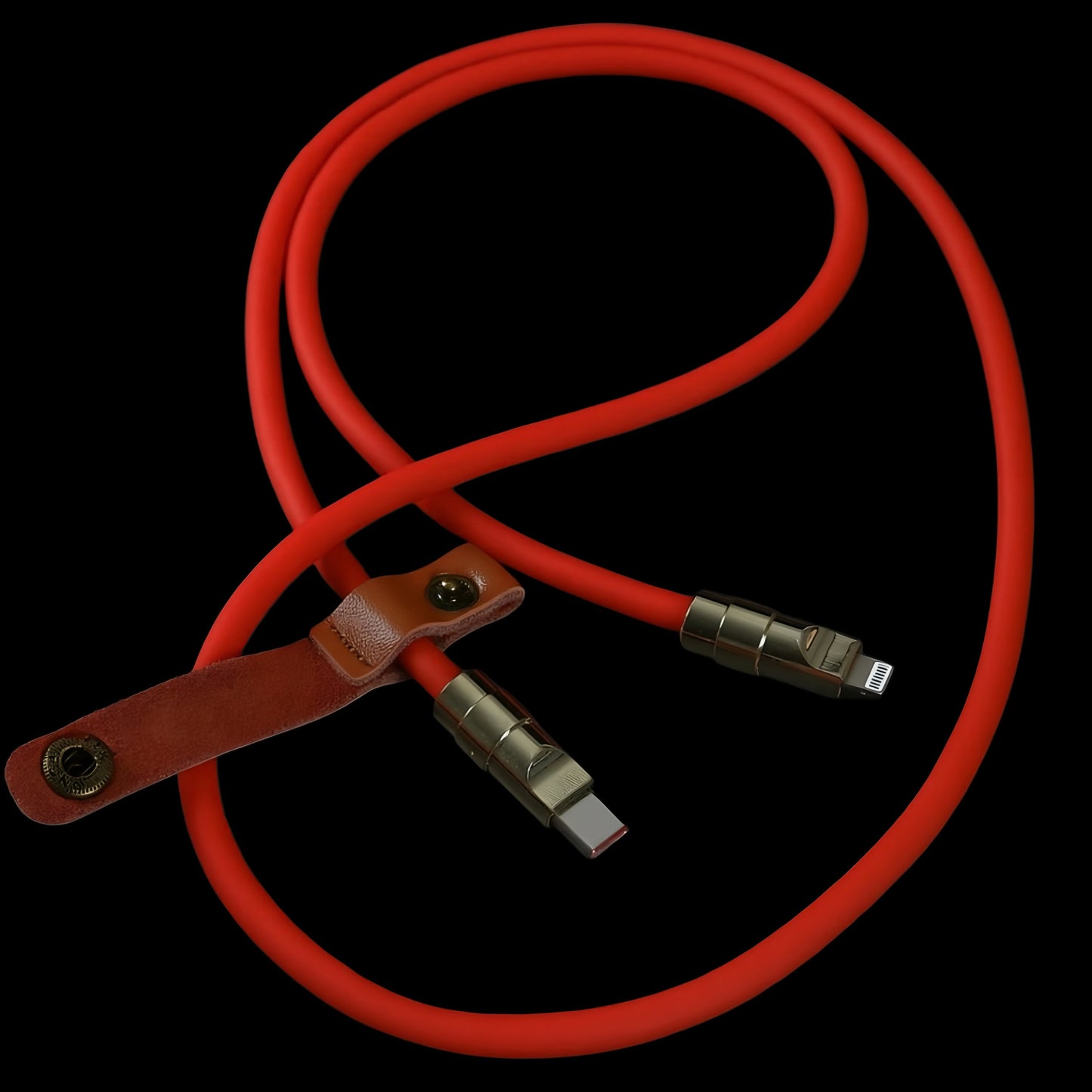 Chrome silicone data cable.