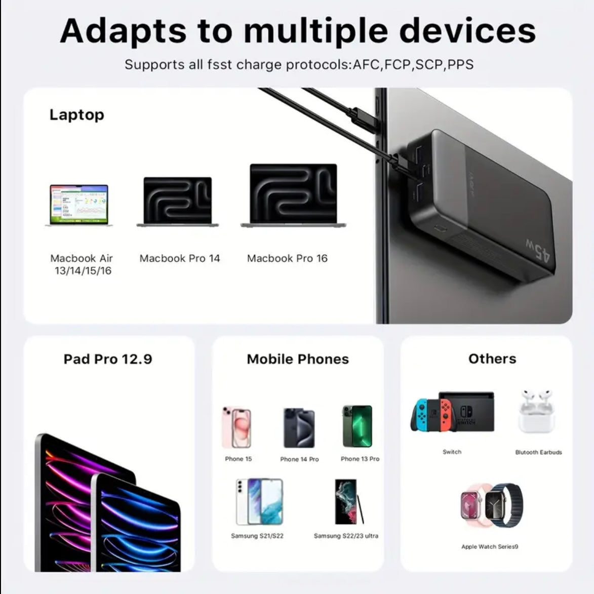 45W20000mAh Portable Power Bank.